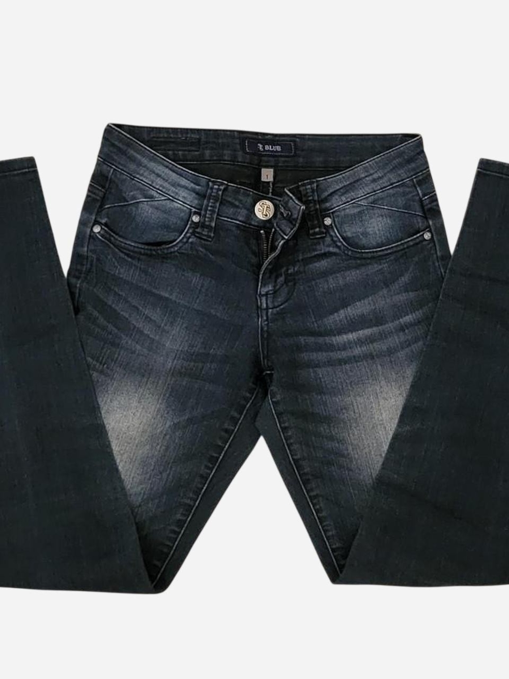 Dark Wash Women's Slim Jeans - Blue